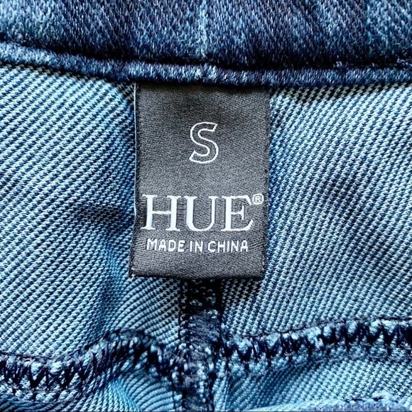 *5/$20* HUE Dark Wash Cuffed Hem Ankle Jeggings S - Picture 5 of 7